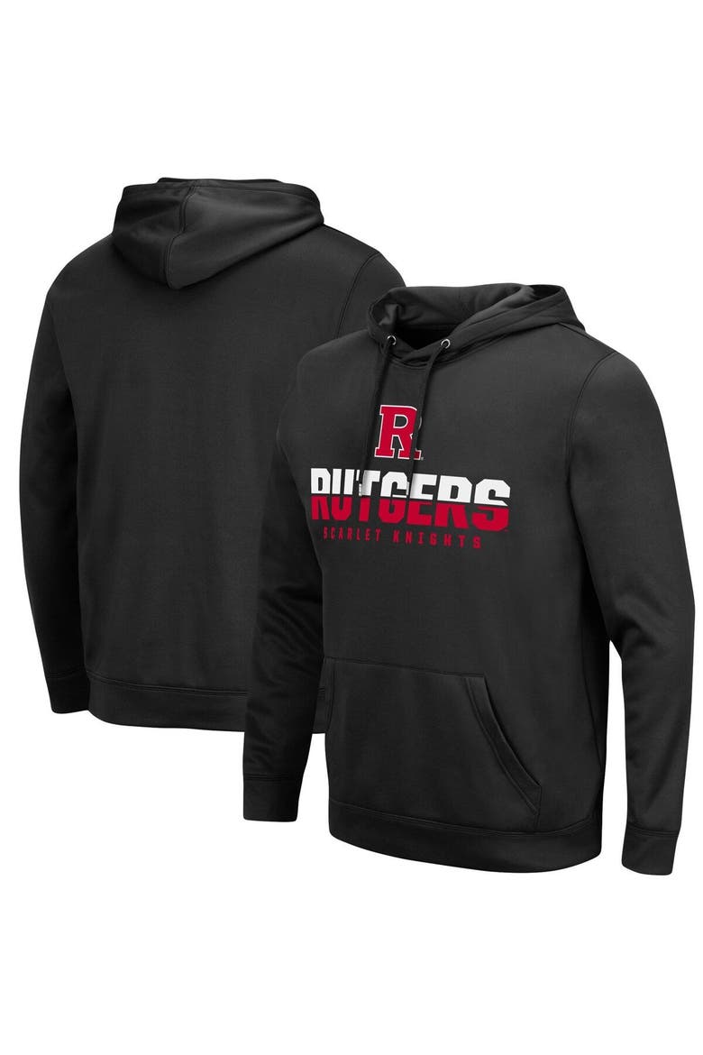 Men's Colosseum Black Rutgers Scarlet Knights Lantern Pullover Hoodie, Main, color, Black