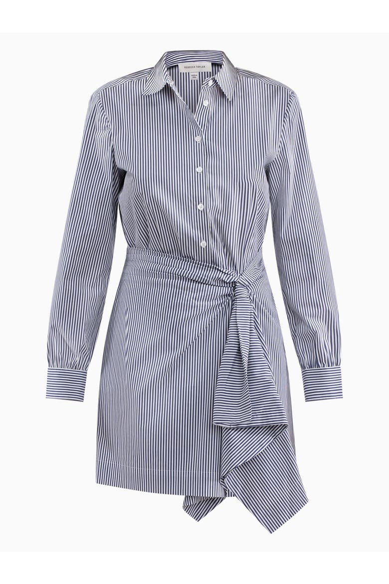 Joselene Poplin Dress, Alternate, color, Navy Stripe