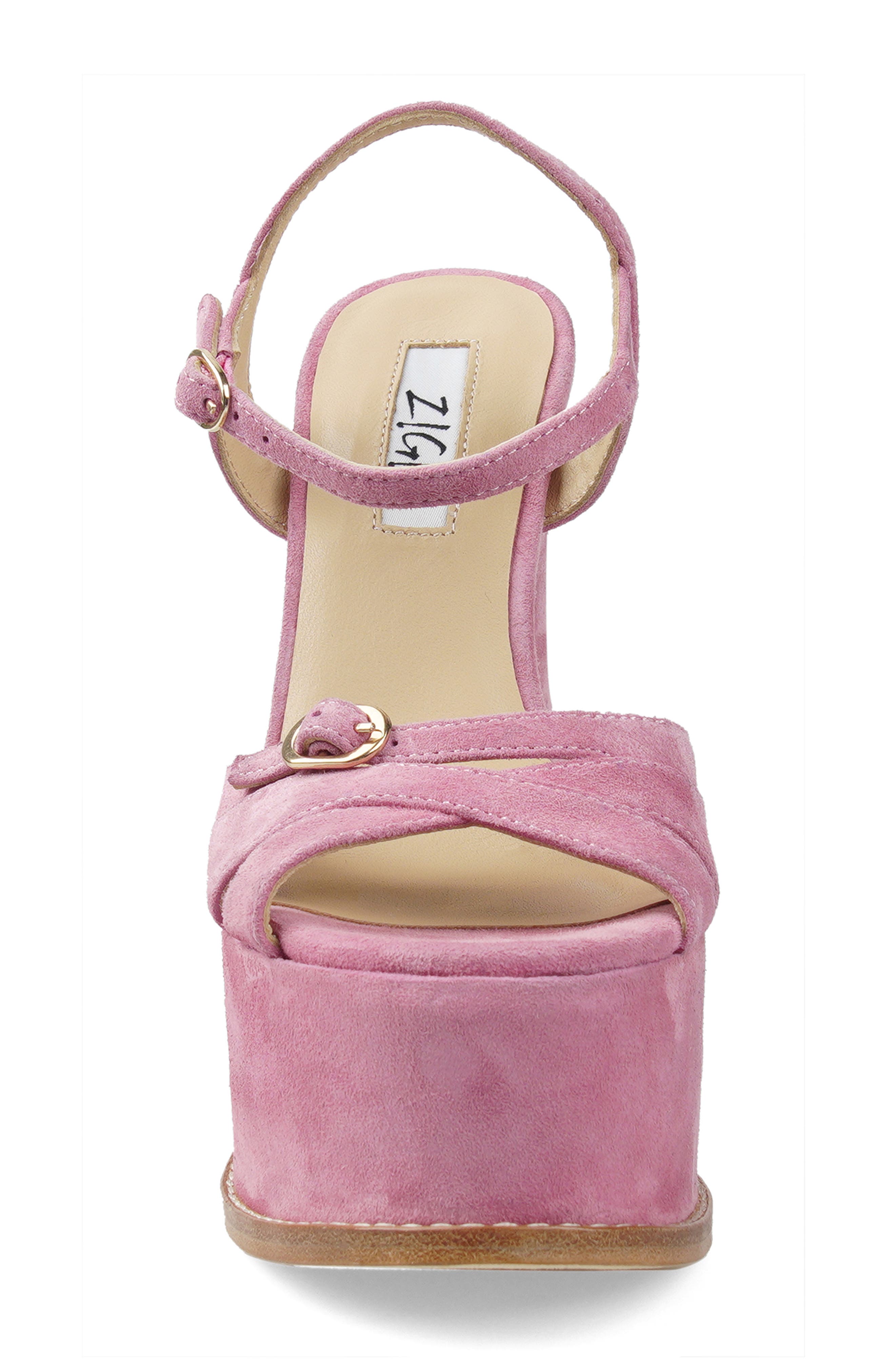 Harbor Ankle Strap Platform Sandal, Alternate, color, PINK SUEDE