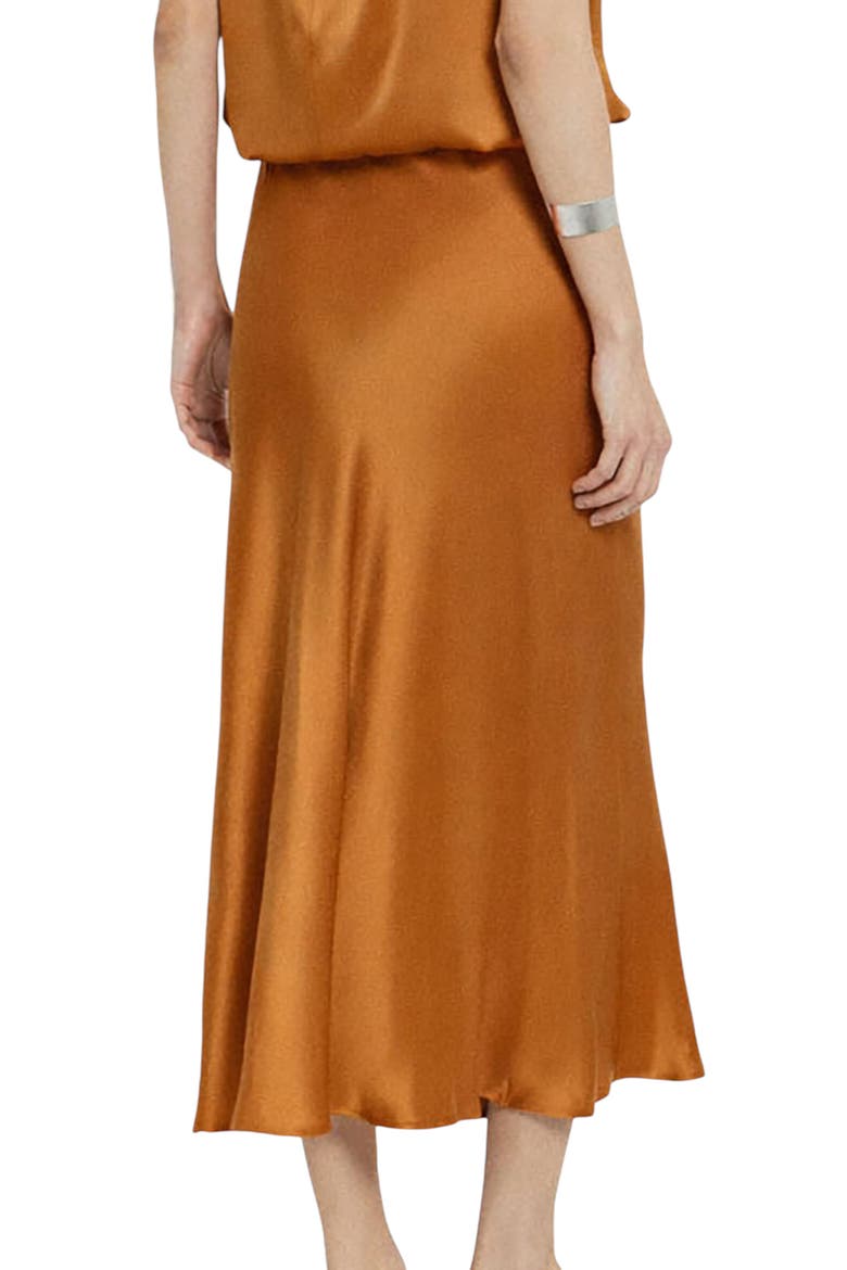 Viscose Fluid Long Skirt, Alternate, color, Camel