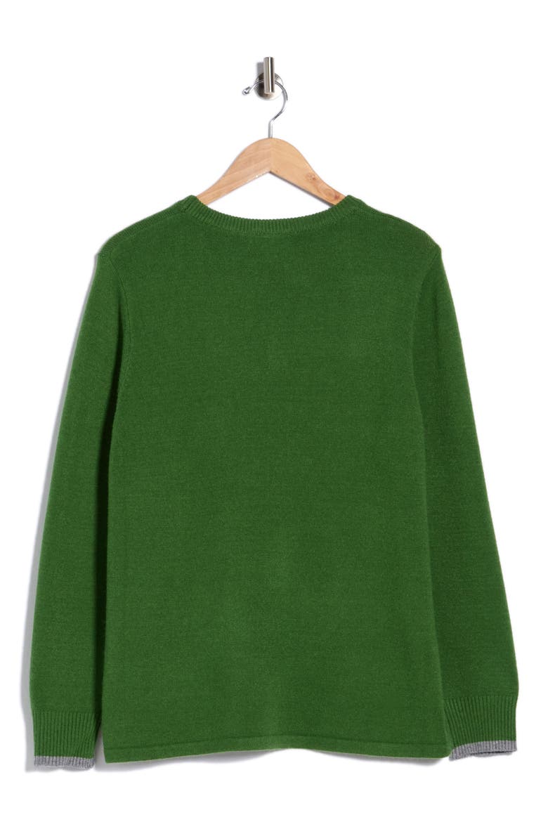 Boxy Crewneck Sweater, Alternate, color, GREEN
