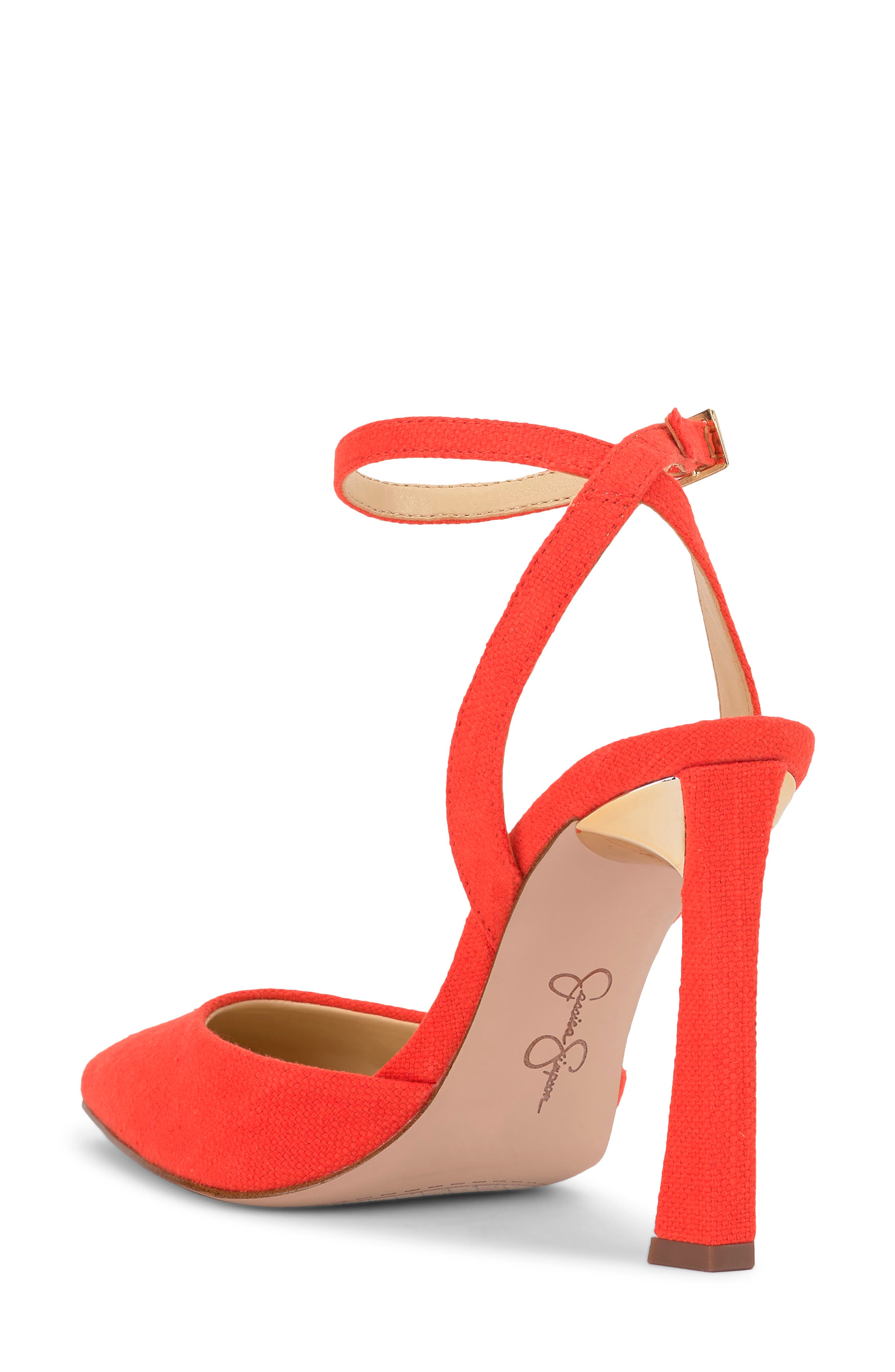 Jessica Simpson Ocanna Ankle Strap Pointed Toe Pump, Alternate, color, Orange 04