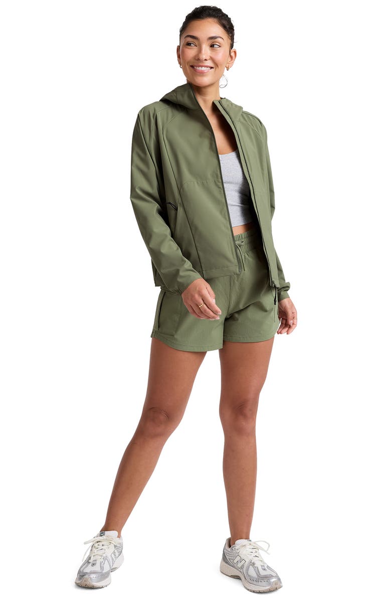 Beyond Yoga Cross Country Packable Jacket, Alternate, color, Olive Branch