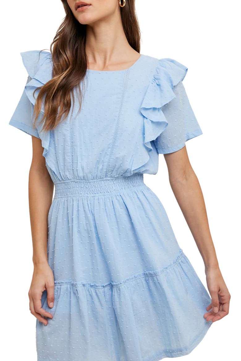 Swiss Dot Minidress, Alternate, color, SKY