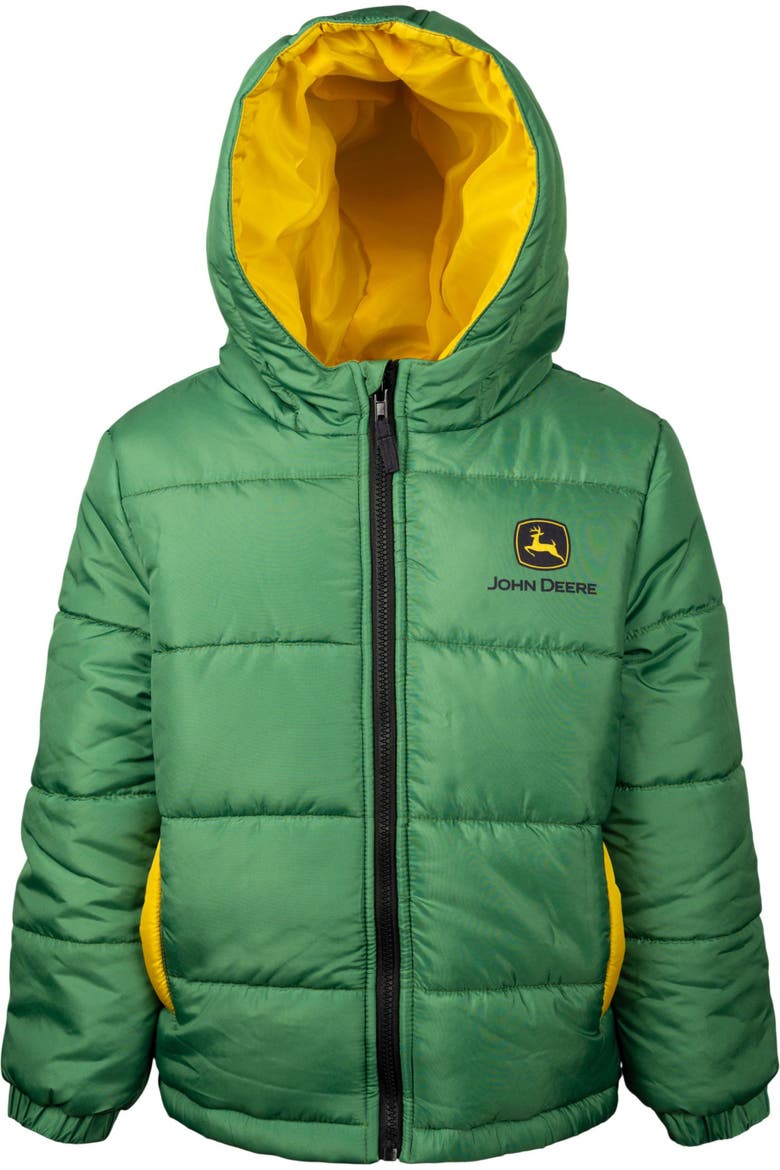 Quilted Hooded Puffer Jacket, Main, color, Chase Marshall Green