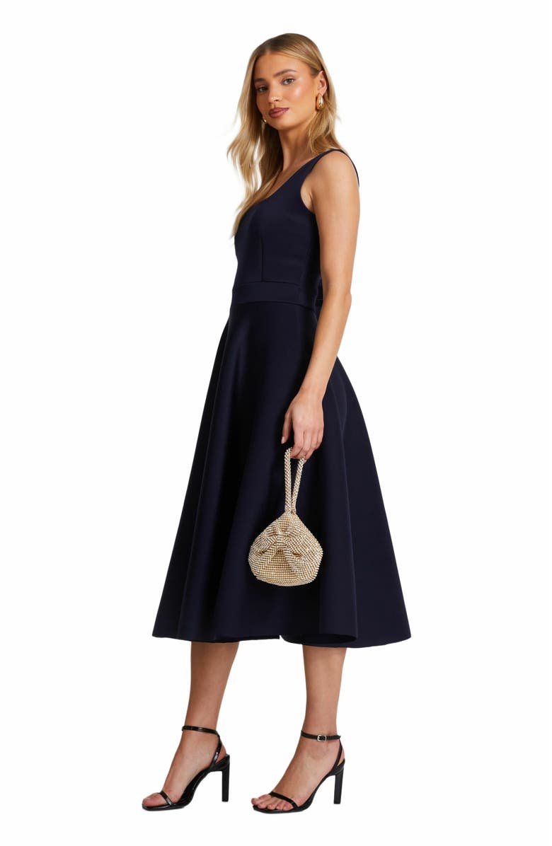 QUIZ Scuba Foam Midi Square Neck Skater Dress, Alternate, color,