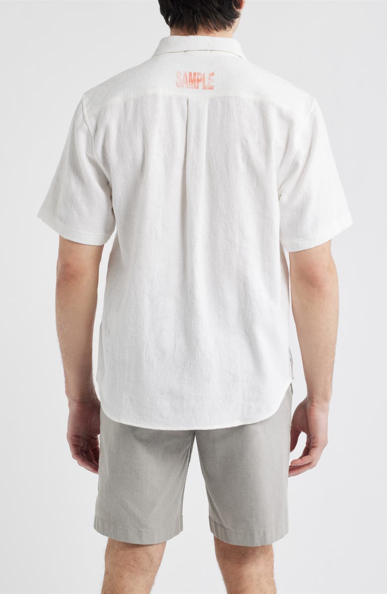 Tommy Bahama Breeze Island Short Sleeve Cotton Jacquard Button-Up Shirt, Alternate, color, White