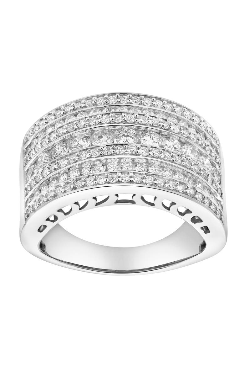 Vero 14K Gold Round Diamond Studded Dome Ring - 1.34cts, Main, color, 14K White Gold