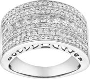 LuvMyJewelry Vero 14K Gold Round Diamond Studded Dome Ring - 1.34cts