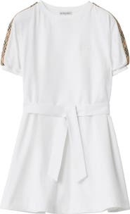 Burberry Check Trim Cotton T-shirt Dress
