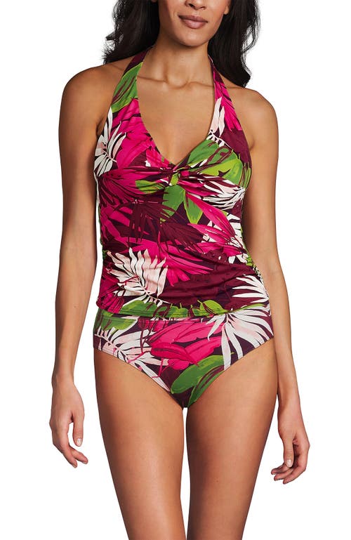 Lands' End Twist Halter Tankini Top In Multi