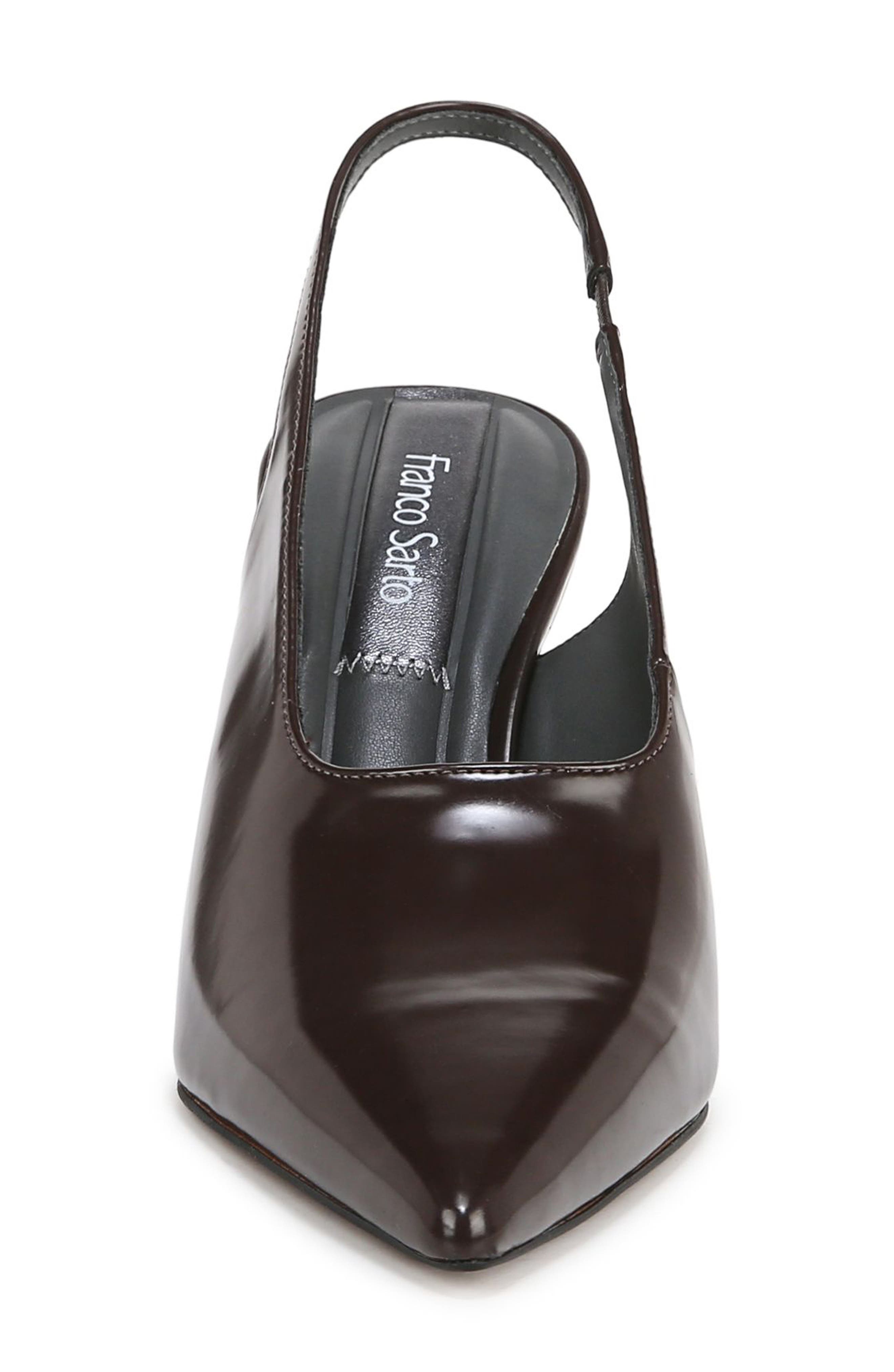 Franco Sarto Sorrento Slingback Pointed Toe Pump, Alternate, color, Dark Brown