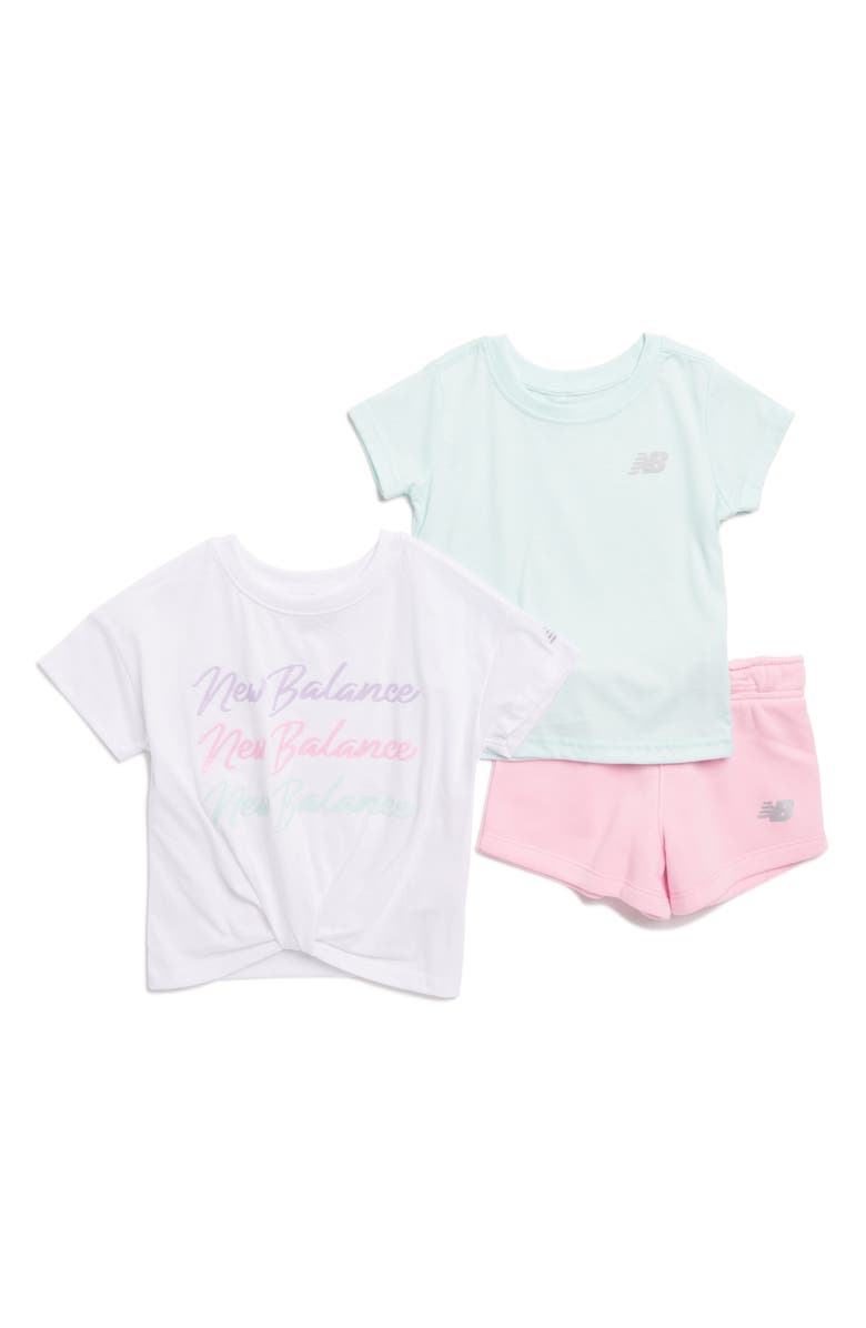 New Balance Kids' 3-Piece Tee & Fleece Shorts Set, Main, color,
