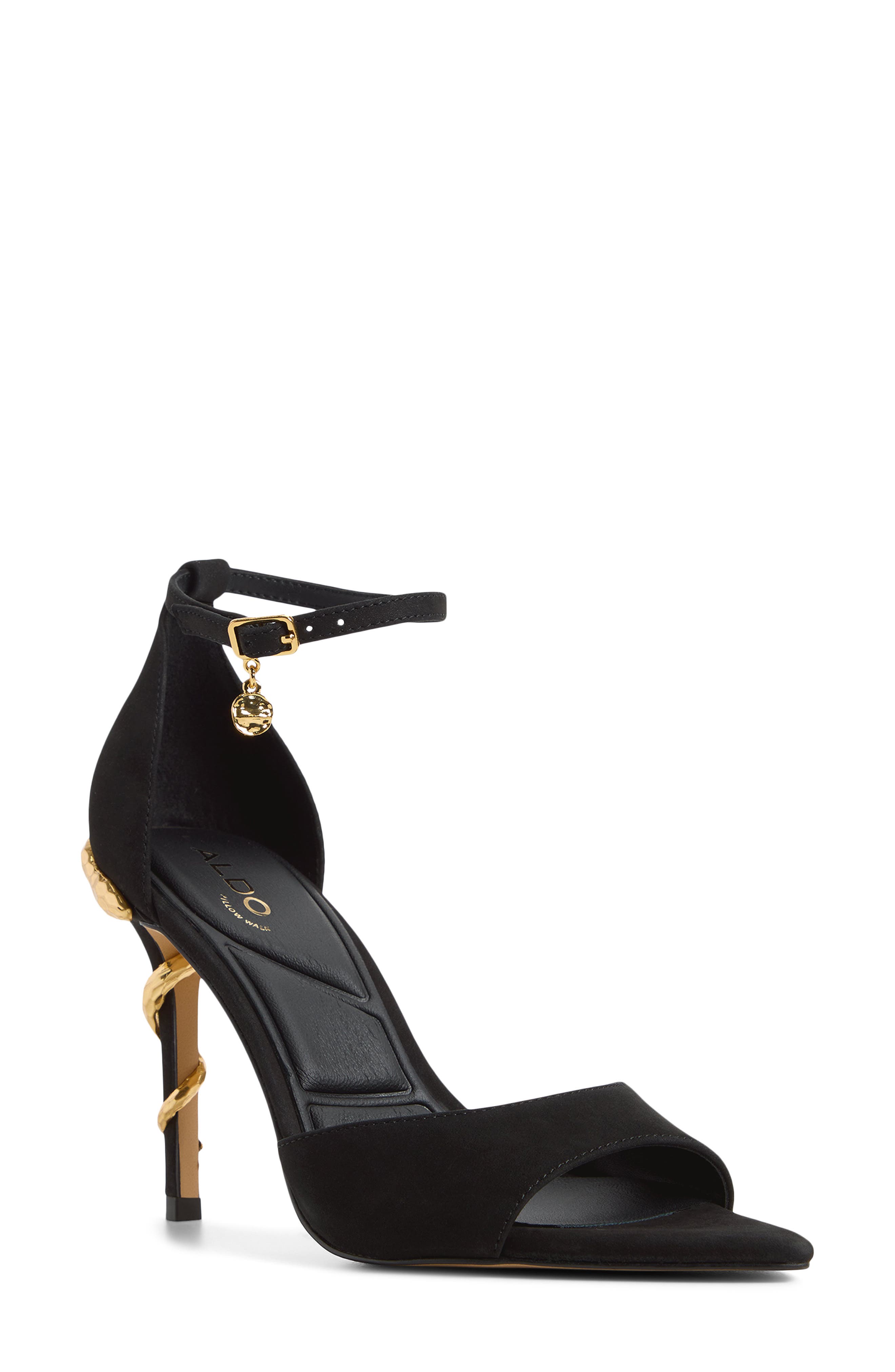 ALDO Medeza Ankle Strap Pointed Toe Sandal, Main, color, Black