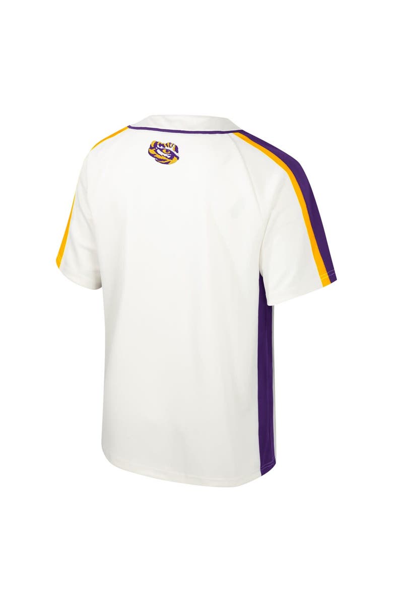 COLOSSEUM Men's Colosseum Cream LSU Tigers Ruth Button-Up Baseball Jersey, Alternate, color, 