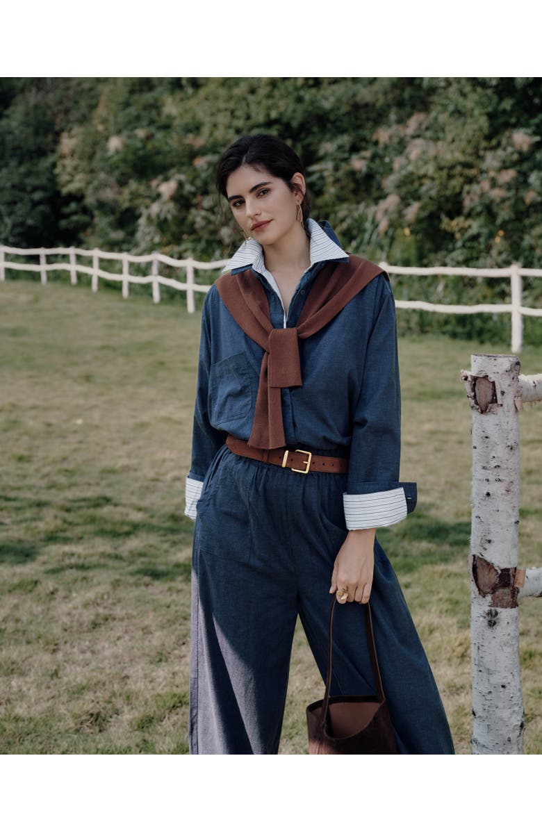 JUANA Lyricist Oversized Shirt, Alternate, color, Indigo Blue