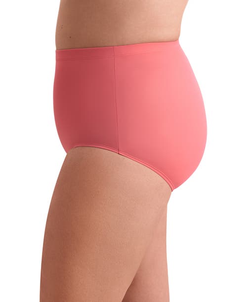 Shapesolver Basic Brief Plus Size Swimsuit Bottom In Pink