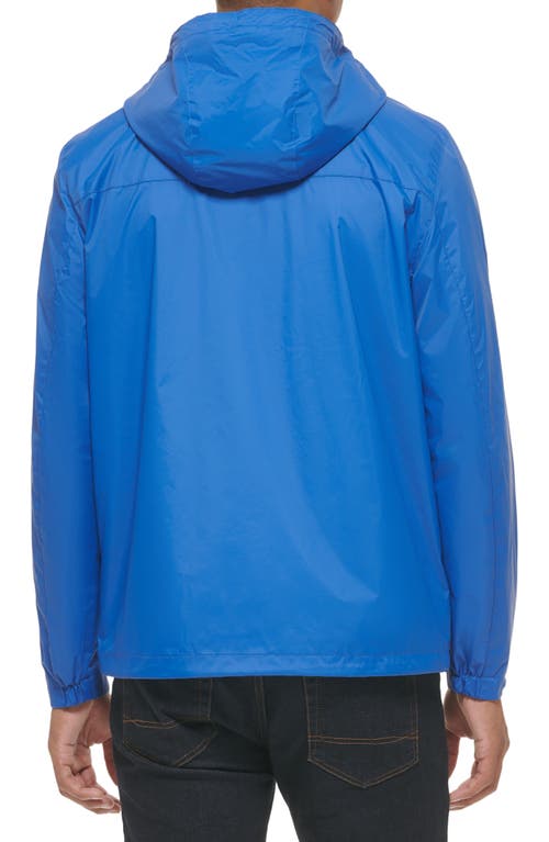 Tommy Hilfiger Hooded Rain Slicker Jacket In Blue