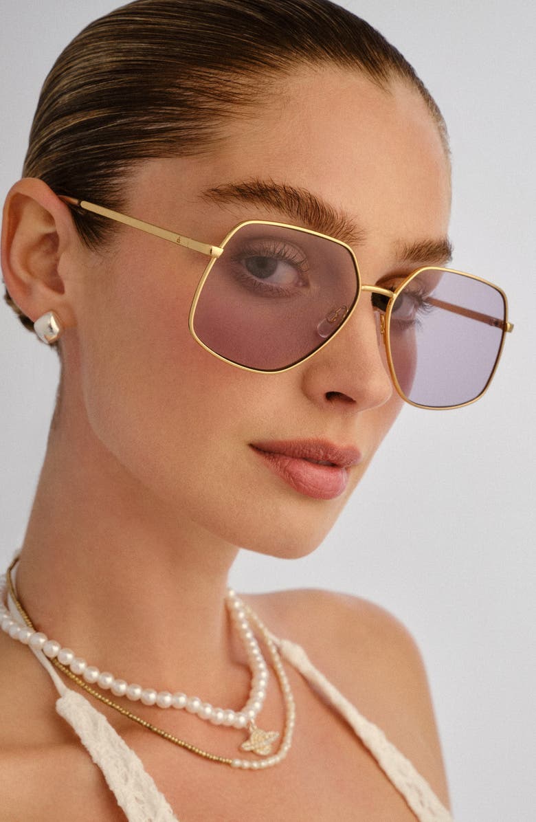 AIRE Altair 61mm Aviator Sunglasses, Alternate, color, Gold / Sand / Lavender Tint