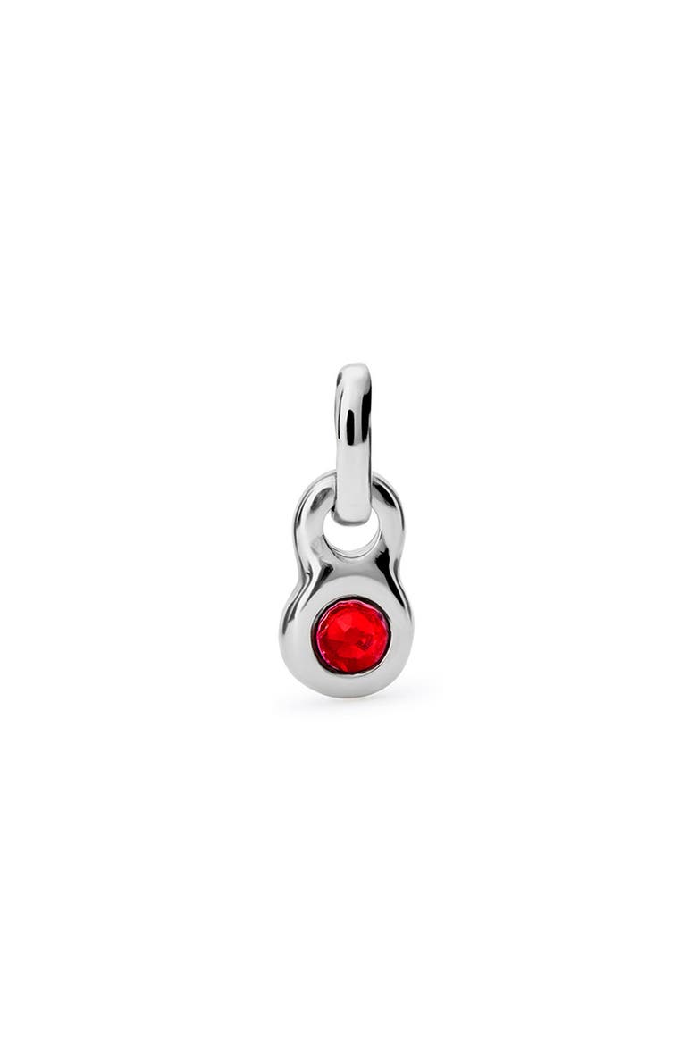 Charm with Red Crystal, Alternate, color, Silver