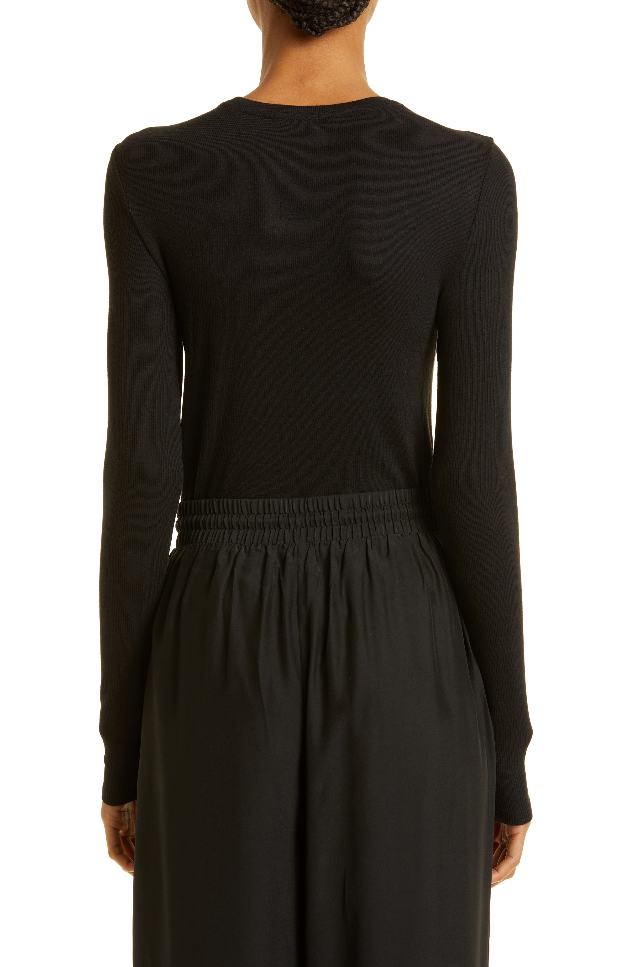Ribbed Crewneck Long Sleeve Top - image 2
