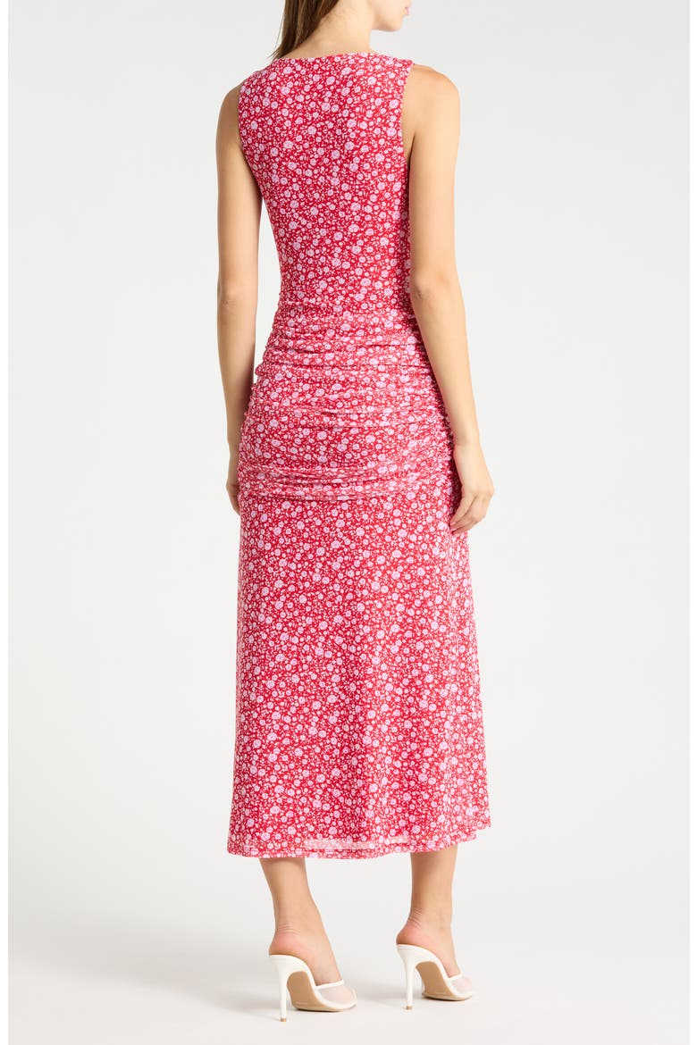 Loren Floral Print Sleeveless Dress, Alternate, color, RED DITSY FLORAL