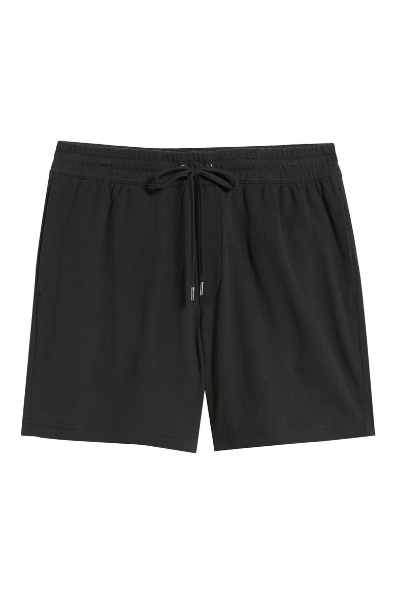 Seaport Knit Cotton Drawstring Shorts, Alternate, color, BLACK