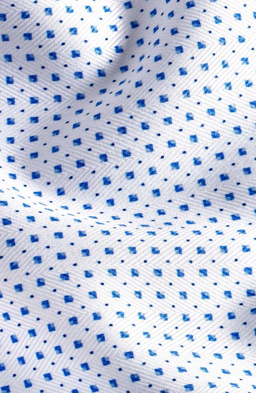 David Donahue Trim Fit Neat Cotton Herringbone Dress Shirt In Multi