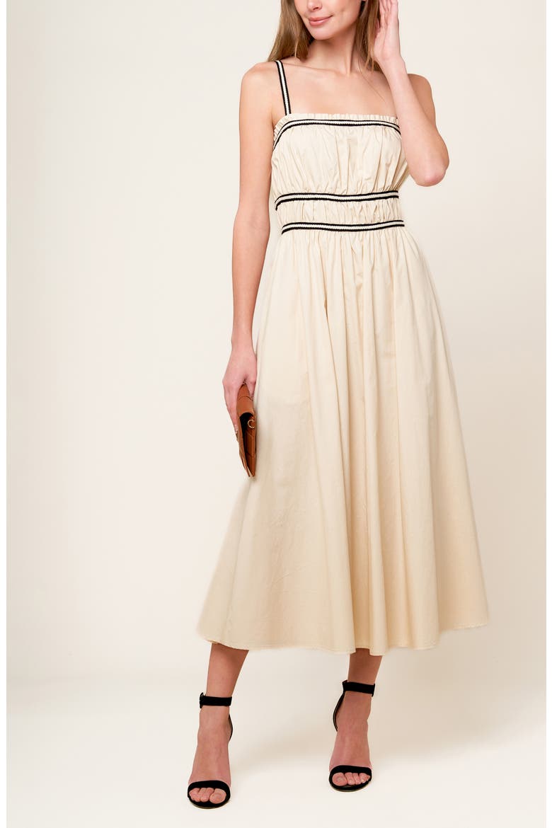 Woven Midi Dress, Alternate, color, CREAM