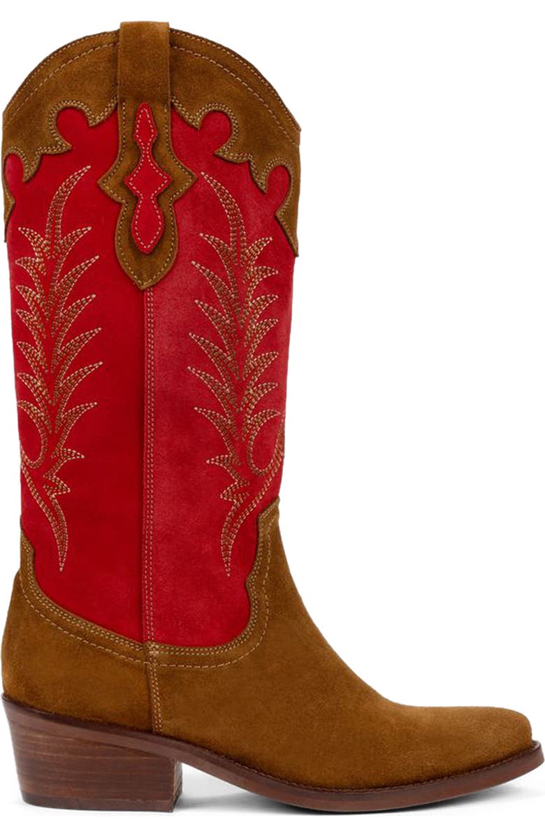 Penelope Chilvers Jolene Cowboy Boot, Main, color, Peat/ Red