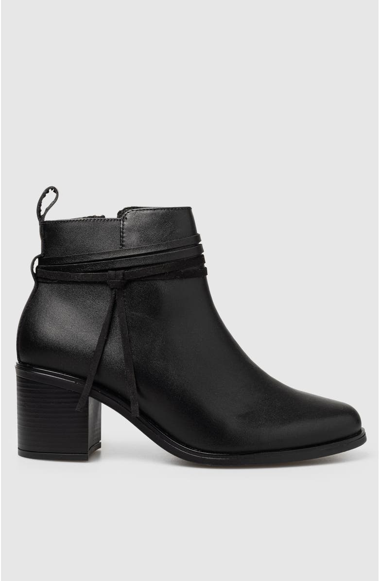 Manela Alex Block Heel Side Up Bootie, Alternate, color, Black