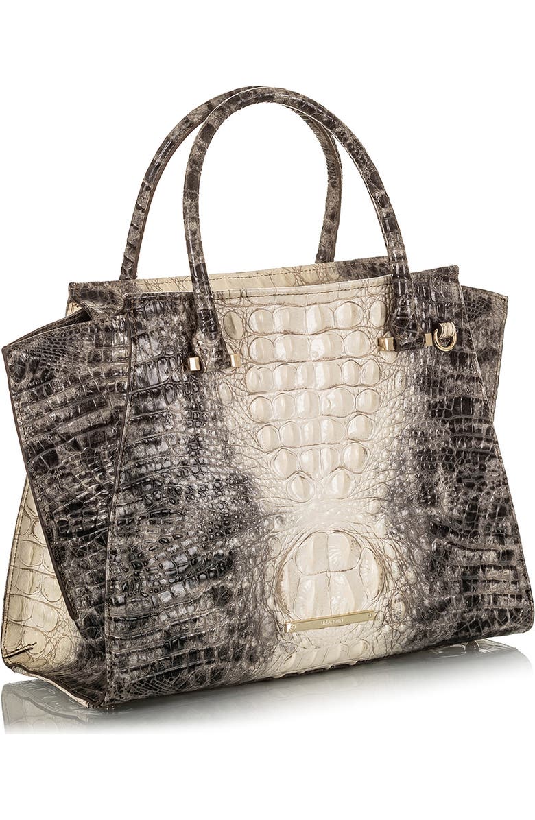 Brahmin 'Priscilla' Croc Embossed Leather Satchel, Alternate, color,