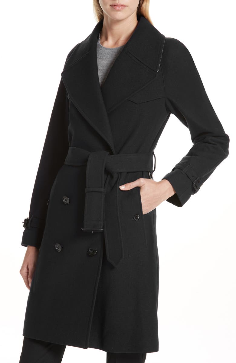 Burberry Cranston Wool Blend Trench Coat, Alternate, color,