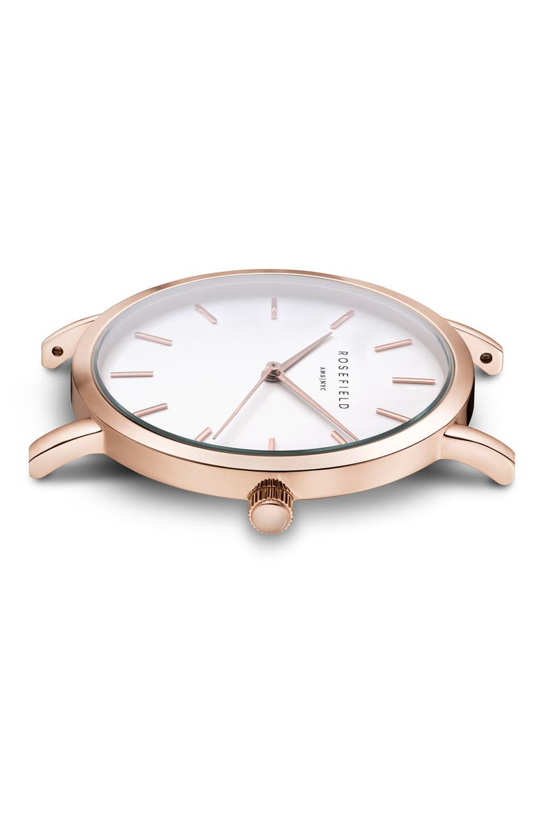 Tribeca Mesh Strap Watch, 33mm, Alternate, color, ROSE GOLD/ WHITE/ ROSE GOLD