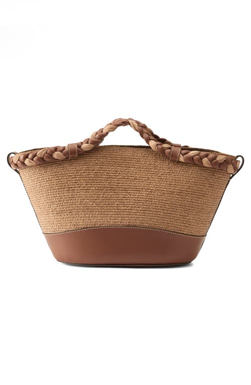 Helen Kaminski Duna Woven Raffia Tote Bag In Nougat/cuoio