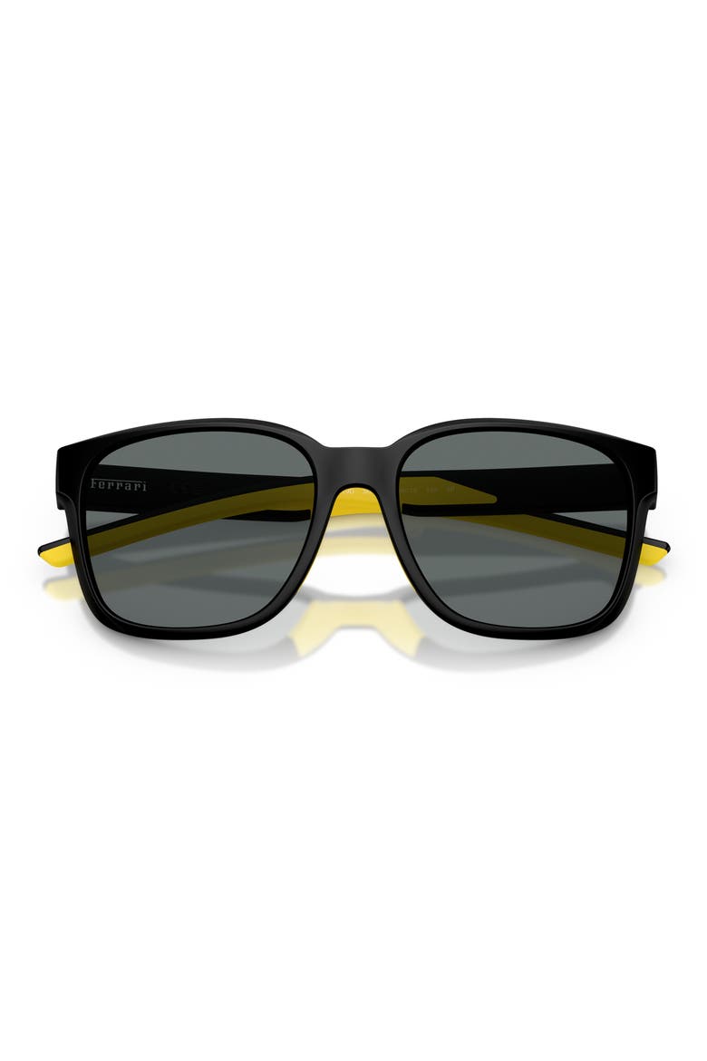 56mm Square Sunglasses, Alternate, color, MATTE BLACK / DARK GREY POLAR