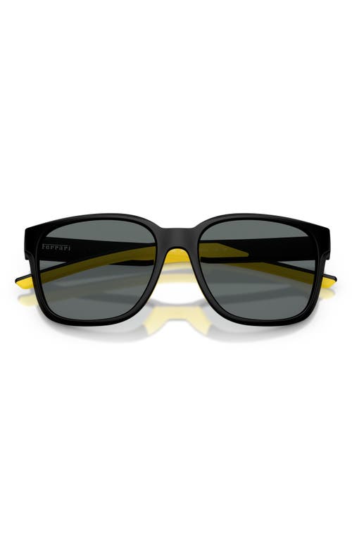 Scuderia Ferrari 56mm Square Sunglasses In Matte Black/dark Grey Polar
