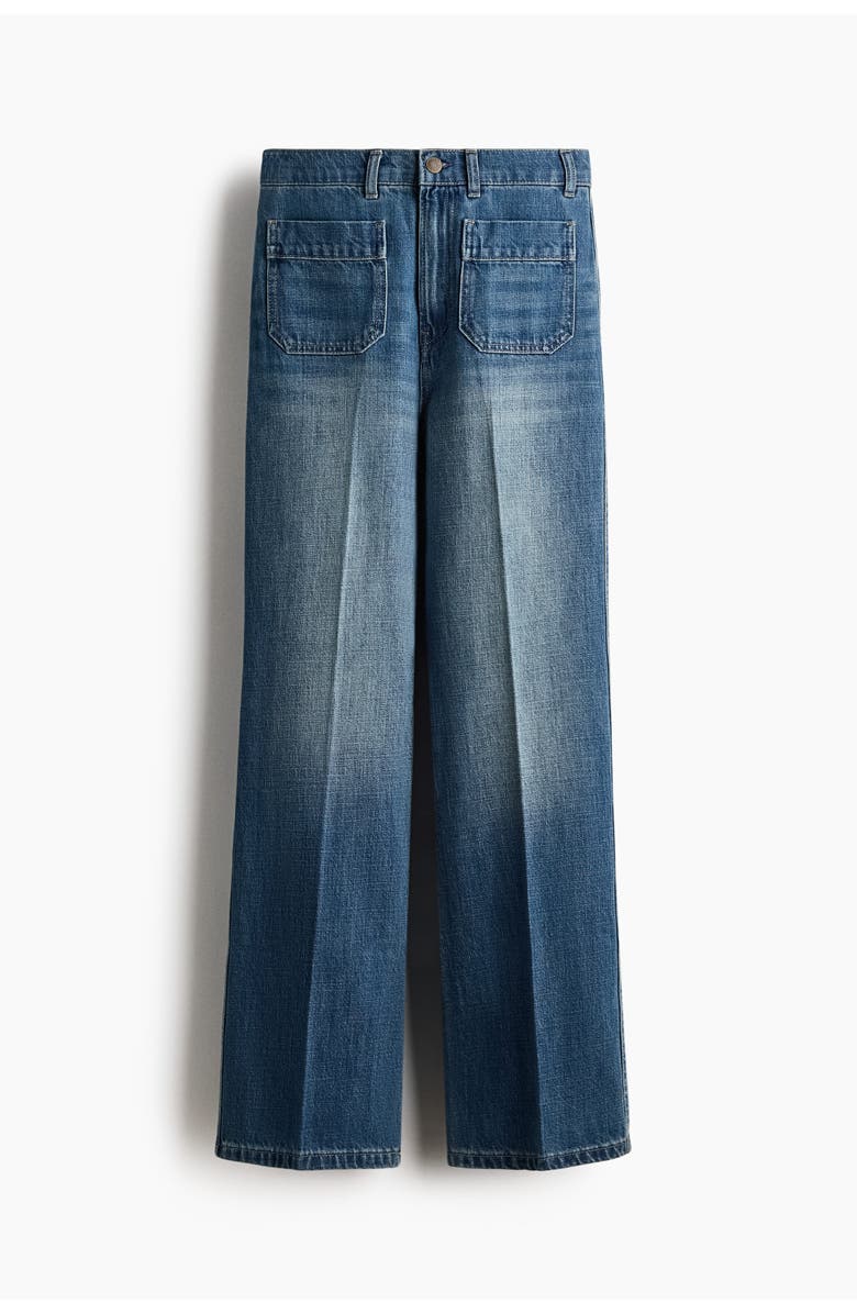 H&M Straight High Waist Jeans, Main, color, Denim Blue