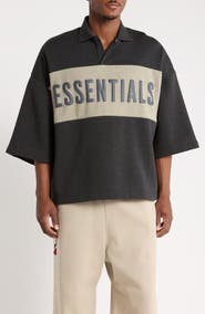 Fear of God Essentials Panelled Logo Graphic Cotton Crop Polo
