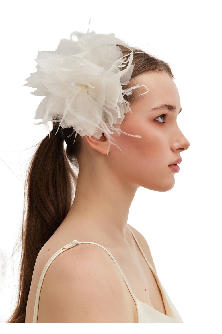 Bloom Silk Flower Pin, Alternate, color, Beige