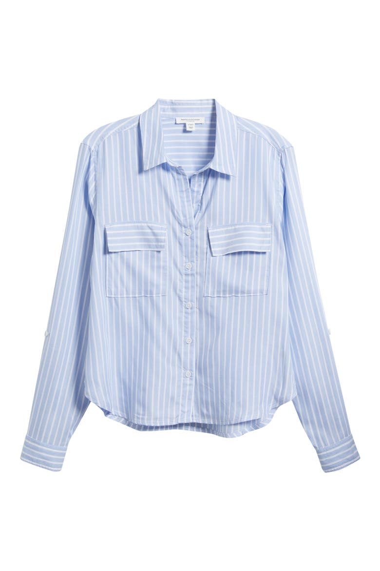 Fallon Crop Button-Up Shirt, Alternate, color, WHISPER LILAC