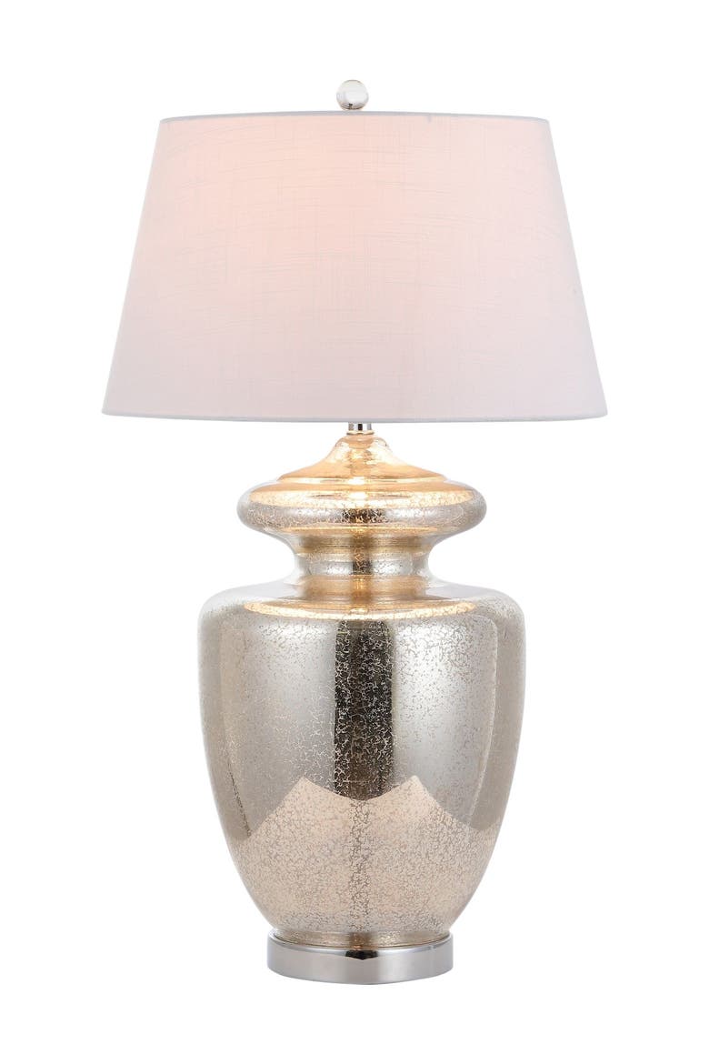 Hughes 31" Glass LED Table Lamp, Mercury Glass, Main, color, Mercury Silver/Ivory