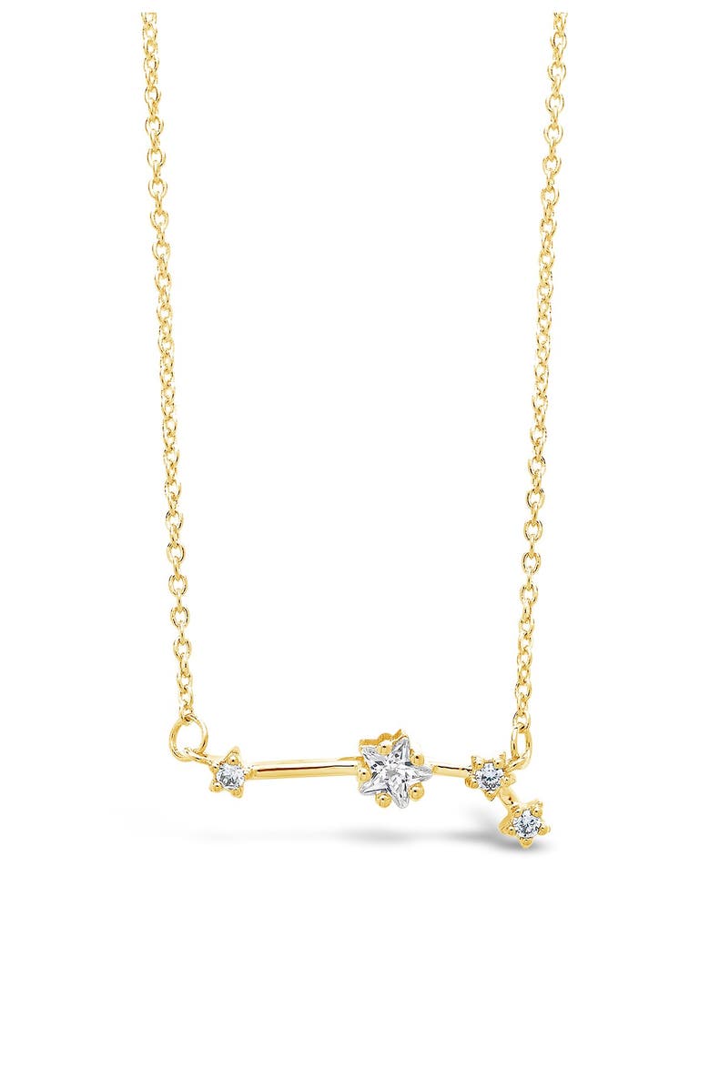 Sterling Forever Delicate Constellation CZ Aries Zodiac Pendant Necklace, Main, color, 