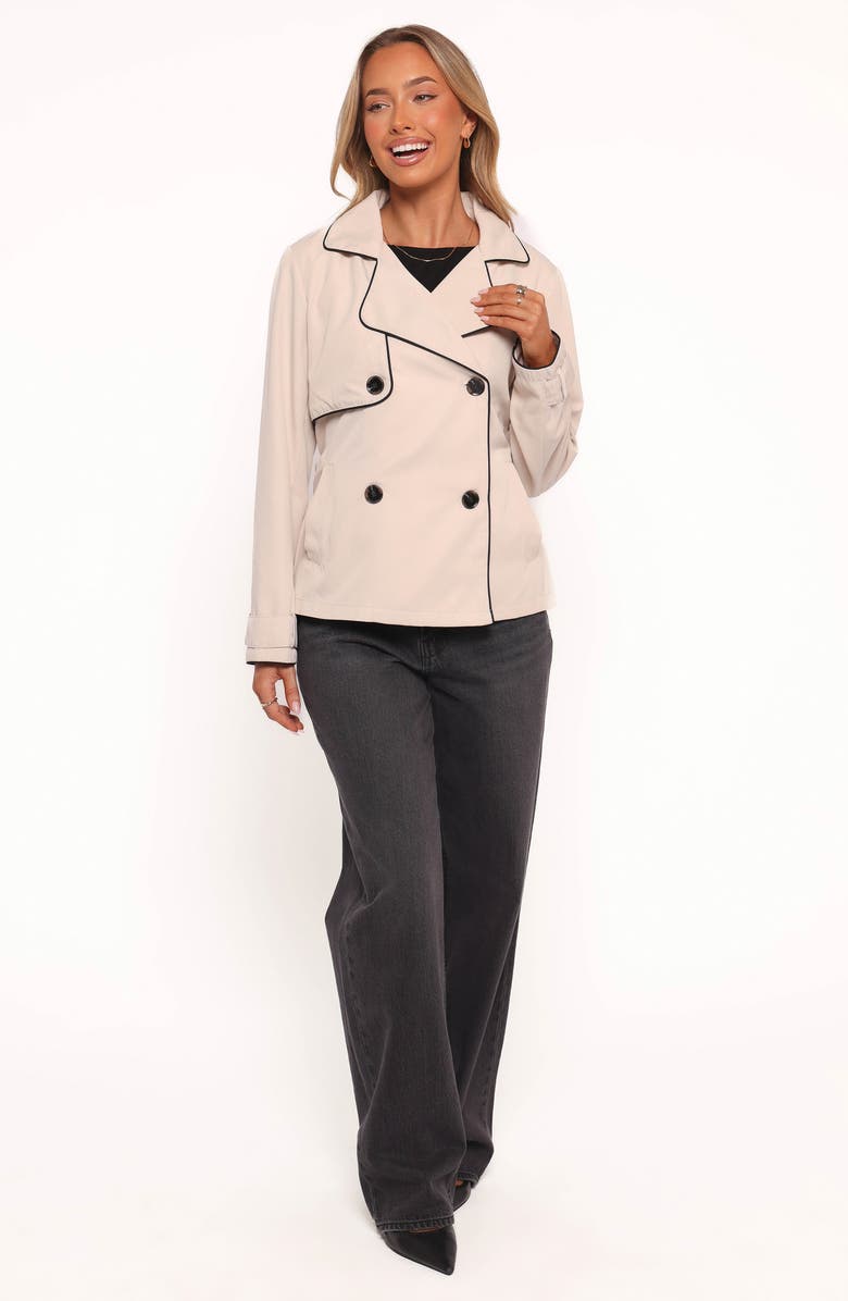 Petal & Pup Franklin Tipped Crop Trench, Alternate, color, Ecru