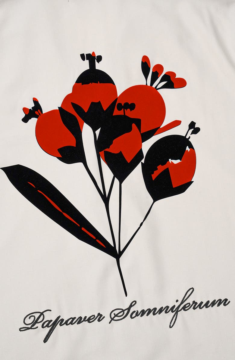 RtA Nathan Poppy Graphic Oversized Button-Up Camp Shirt, Alternate, color, Beige Poppy
