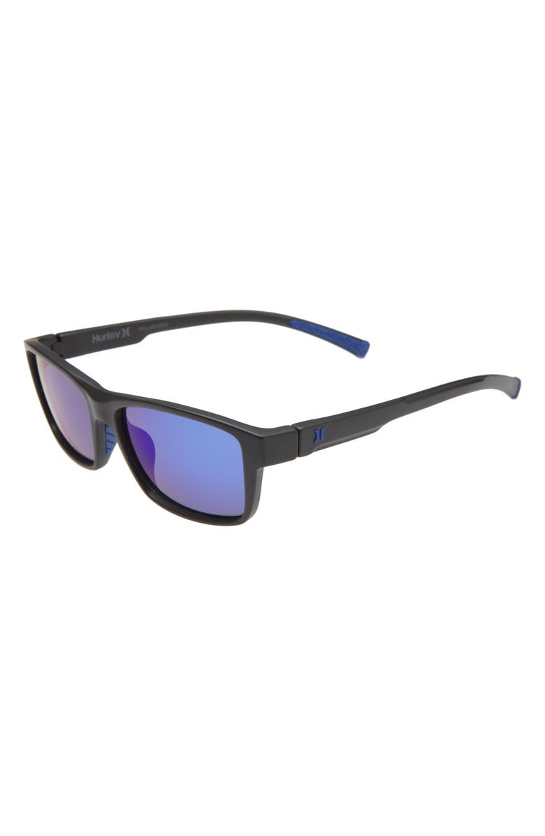 Hurley Beach Days 58mm Polarized Rectangular Sunglasses, Alternate, color,