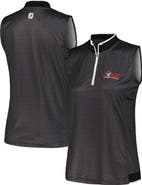 FOOTJOY Women's FootJoy Black TOUR Championship ProDry Sleeveless Quarter-Zip Polo