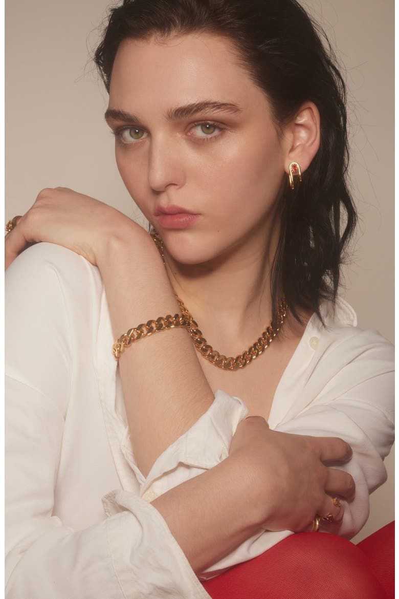 XXL Curb Chain Bracelet, Alternate, color, GOLD