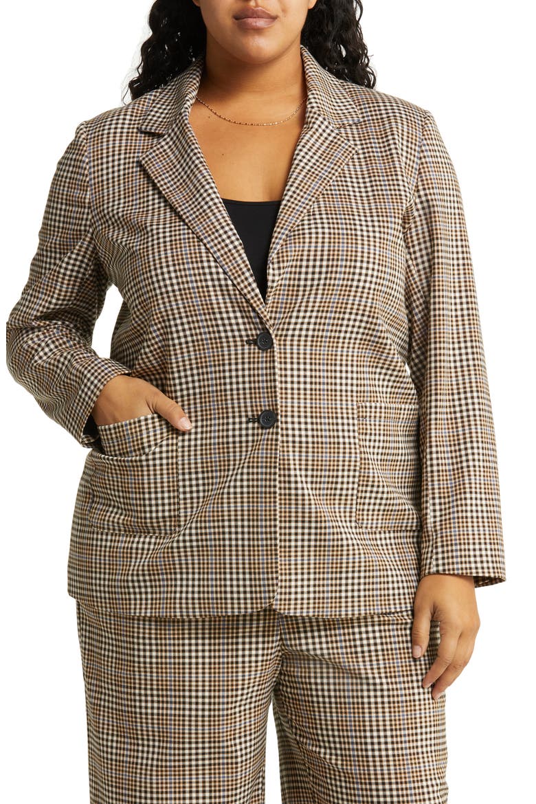 Plaid Blazer, Alternate, color, TAN- IVORY BETHANY PLAID