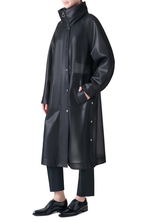 Akris Brady Honeycomb Translucent Raincoat In Black